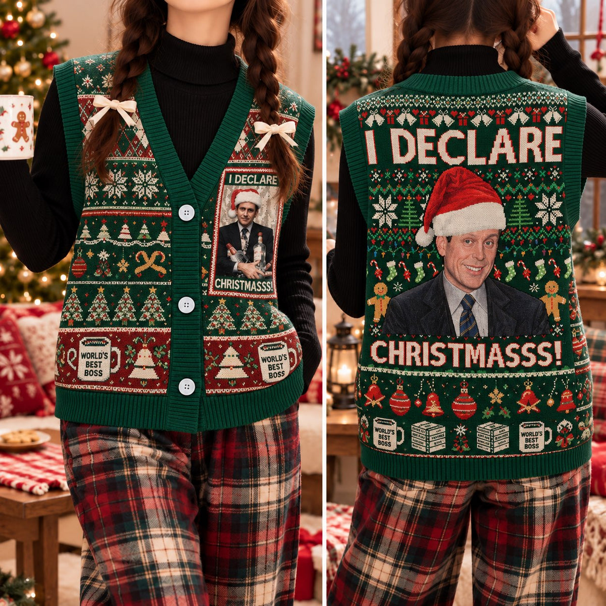 I Declare Christmas Cardigan Vest - view 2
