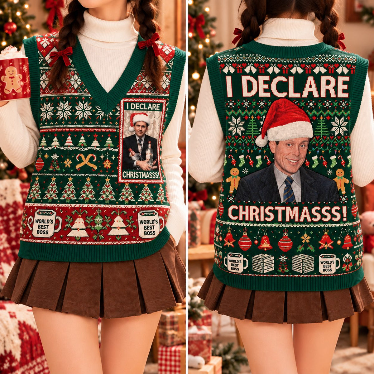 I Declare Christmas Cardigan Vest - view 3