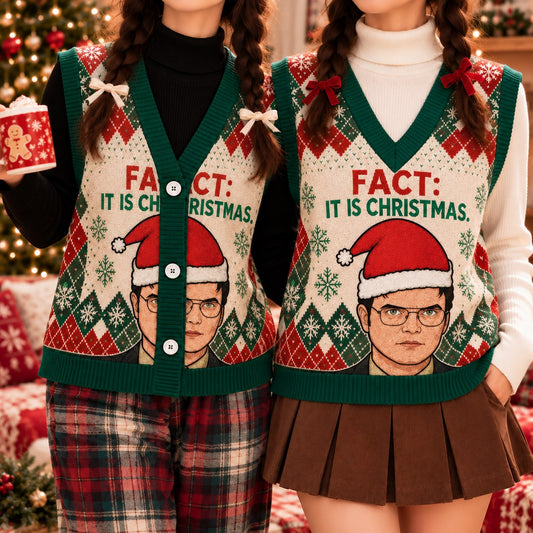 Fact It Is Christmas Cardigan Vest - view 1