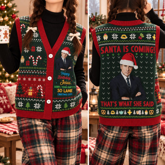 Happy Birthday Jesus Cardigan Vest - view 2