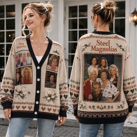 Southern Friendship Knit Cardigan, Vintage Floral Button Up Sweater, Retro Women’s Friendship Cardigan, Best Friend Gift for Her
