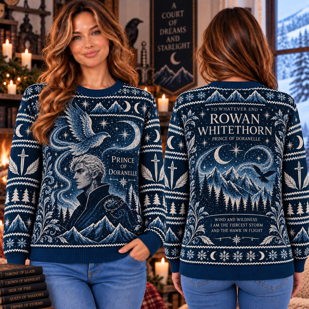 Rowan Whitethorn Prince of Doranelle Knit Ugly Christmas Sweater