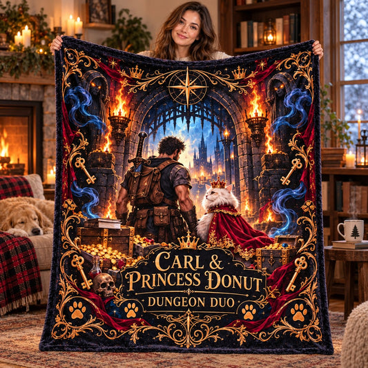 Carl and Princess Donut Blanket - held up