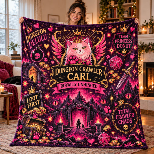 Dungeon Crawler Carl Blanket - held up
