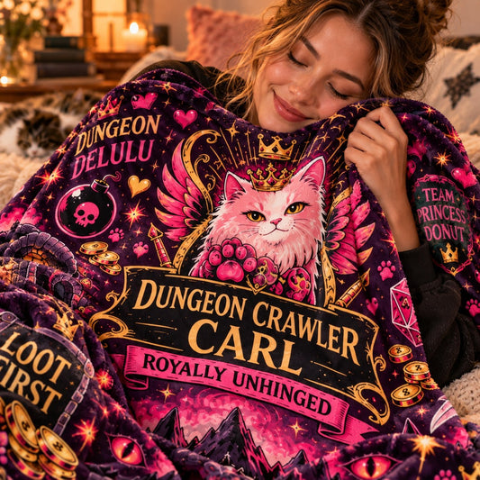 Dungeon Crawler Carl Blanket - cozy fleece close-up