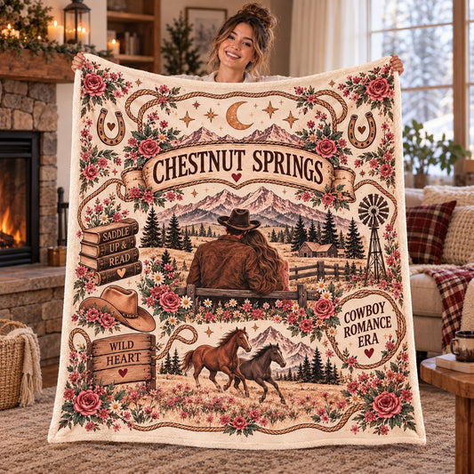 Chestnut Springs Blanket - held up