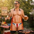 Funny BBQ Apron for Men - Fake Body Grilling Apron Gag Gift