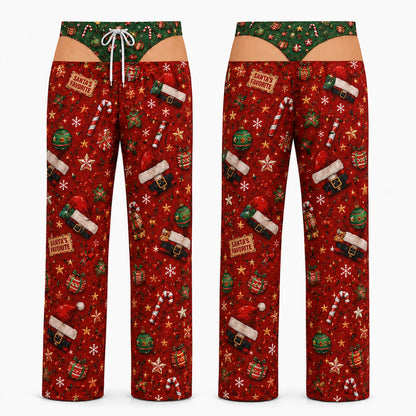 Funny Couples Matching Christmas Pajamas - Naughty Santa Body Print Pajama Set
