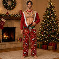 Funny Couples Matching Christmas Pajamas - Naughty Santa Body Print Pajama Set