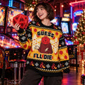 Guess I'll Die Yellow Black D20 Knit Ugly Christmas Sweater – Funny Tabletop Gamer Dice Gift