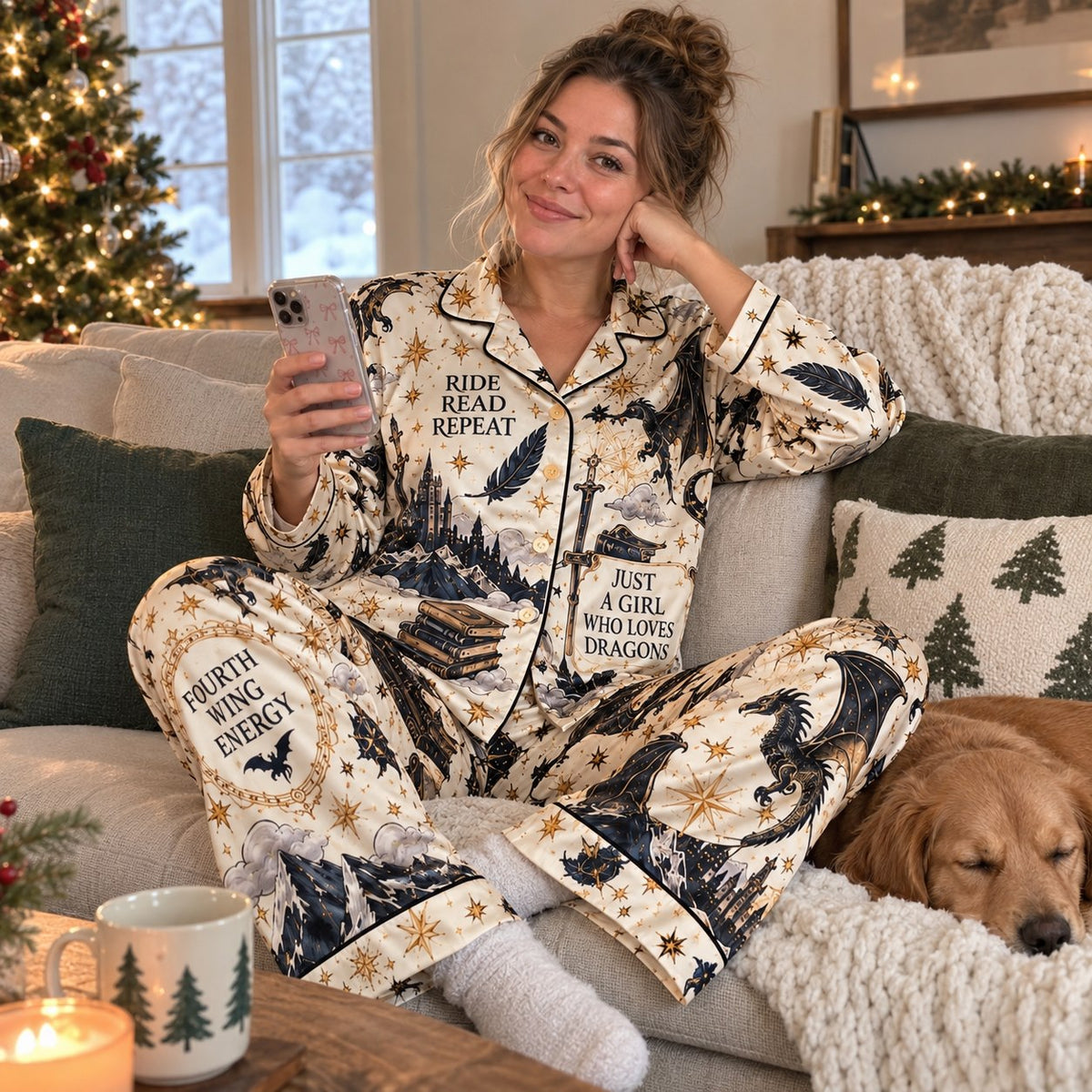 Fourth Wing Pajama Set - cozy bedroom look