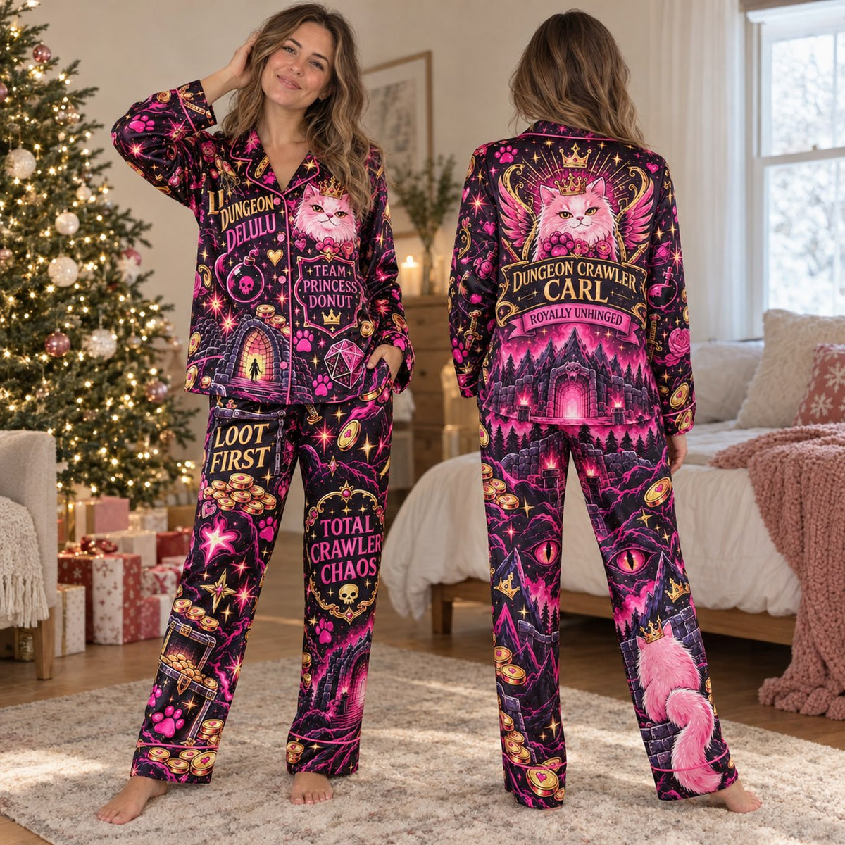 Dungeon Crawler Carl Pajama Set - front and back view