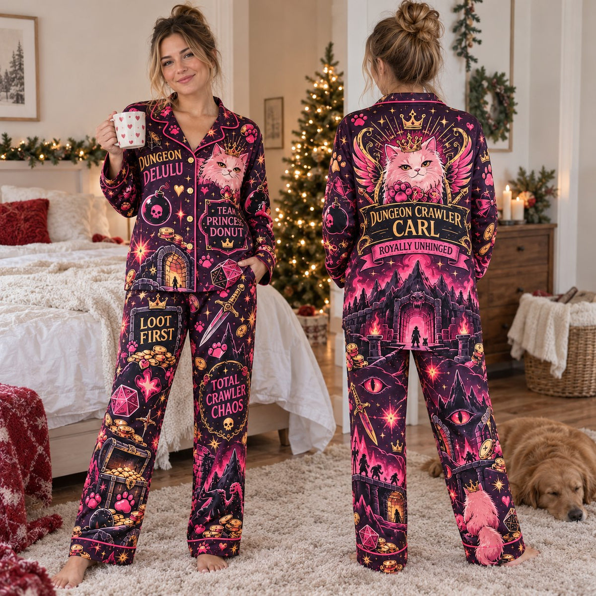 Dungeon Crawler Carl Pajama Set - front and back view