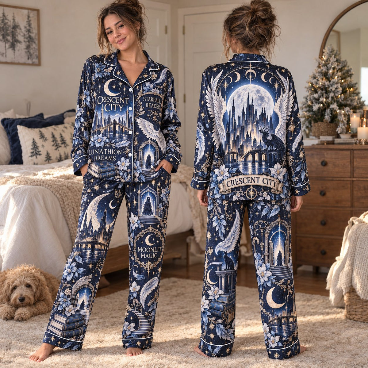 Crescent City Pajama Set - front and back view