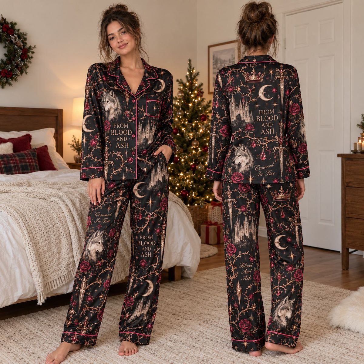 From Blood and Ash Pajama Set - front and back view