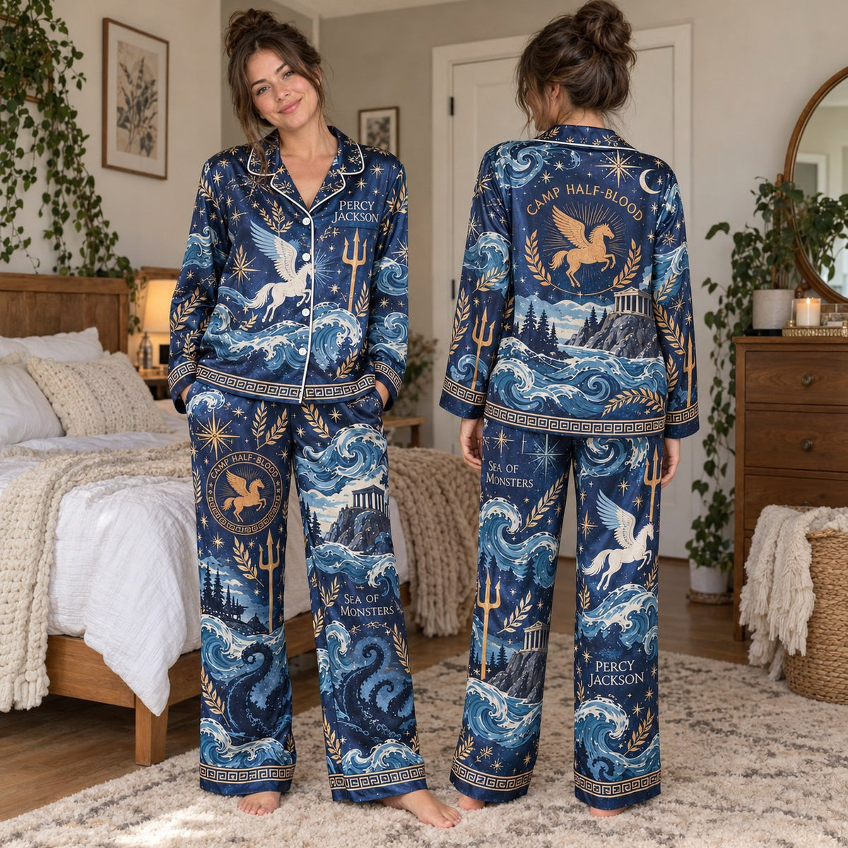 Percy Jackson Pajama Set - front and back view