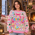 Squishies Kawaii Knit Ugly Christmas Sweater – Cute Squishy Lover Pink Holiday Gift for Girls