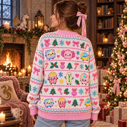 Squishies Kawaii knit ugly Christmas sweater - back