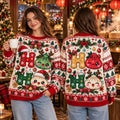 HO HO Dumplings Knit Ugly Christmas Sweater – Cute Dim Sum Foodie Santa Hat Gift