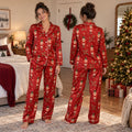 Nutcracker Pajama Set, Red Nutcracker Soldier Satin Pajamas, Christmas Pajamas for Women, Holiday PJs, Christmas Gift for Her