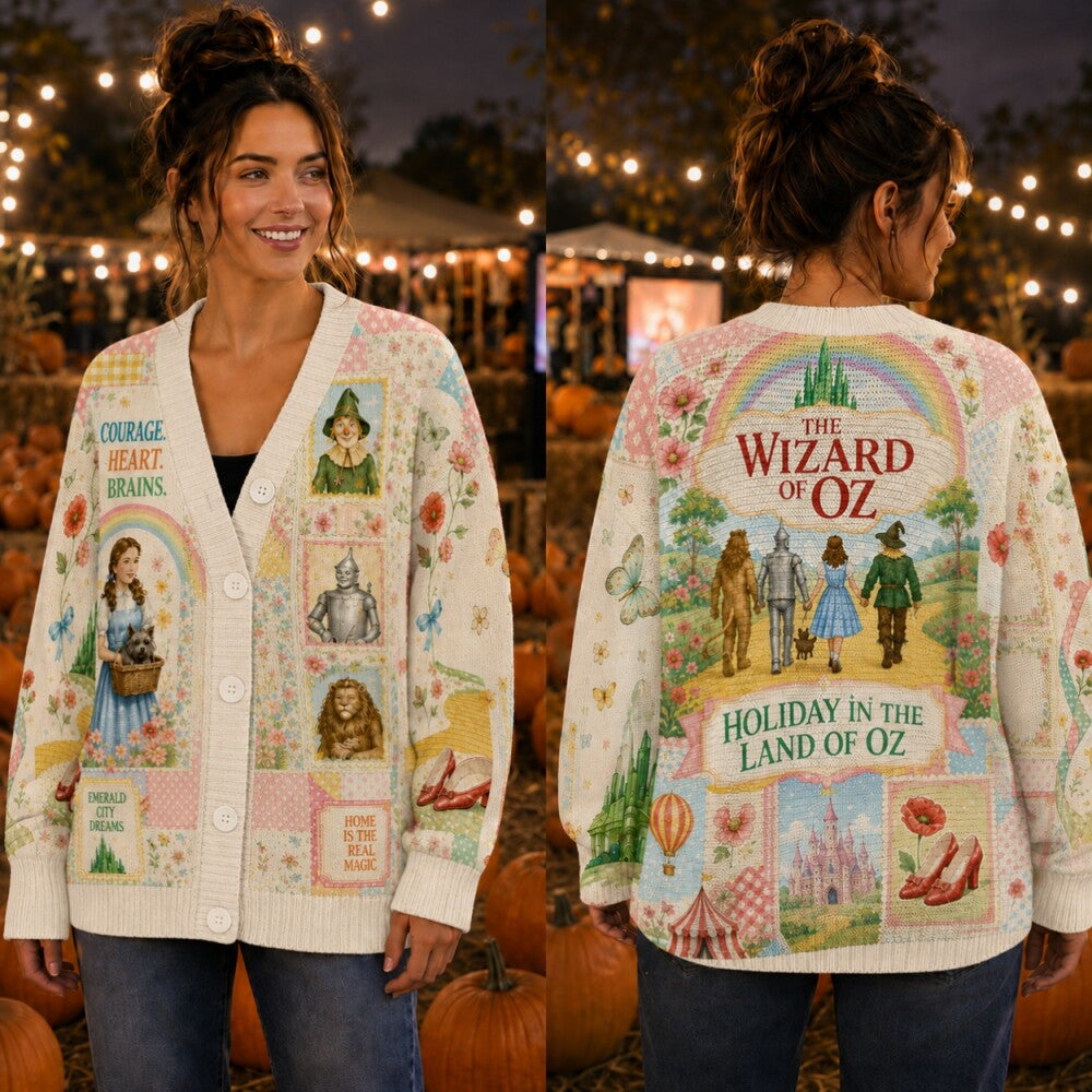 Emerald City Fantasy Cardigan, Magical Adventure Patchwork Sweater, Vintage Fairytale Cardigan, Fantasy Gift