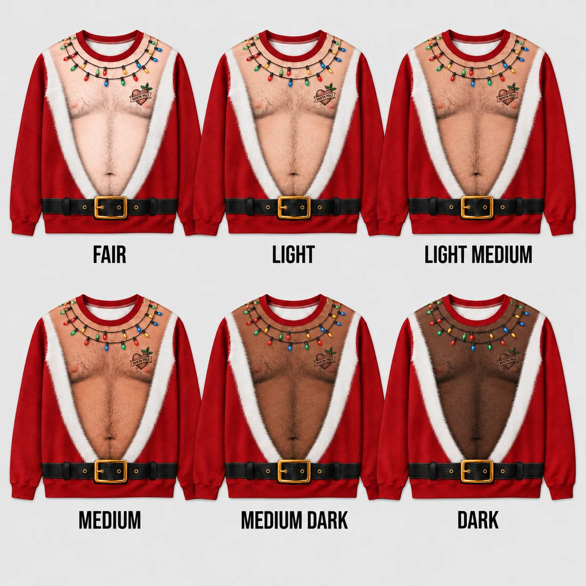 Mens fake muscle Christmas sweater His side