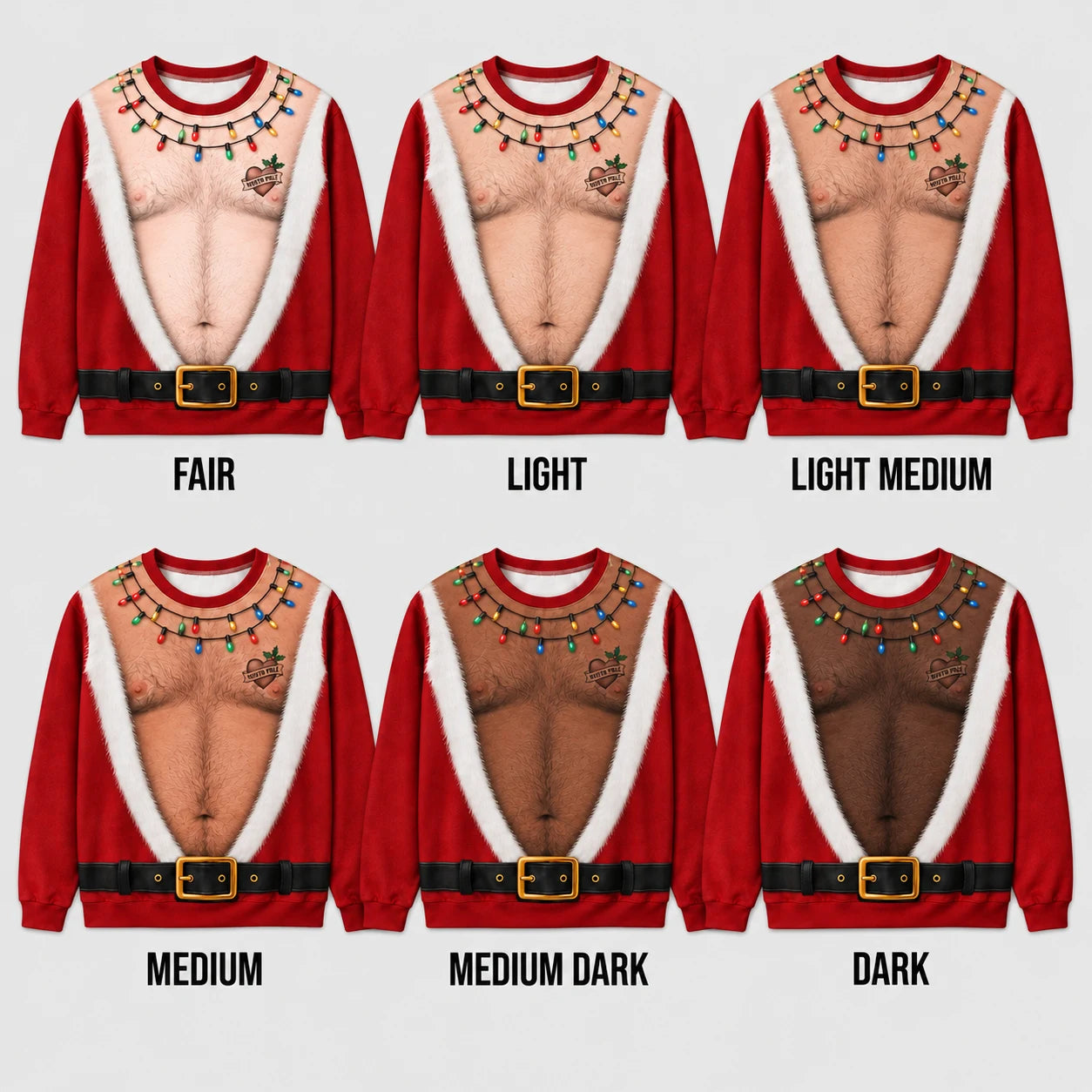 Mens fake muscle Christmas sweater His side