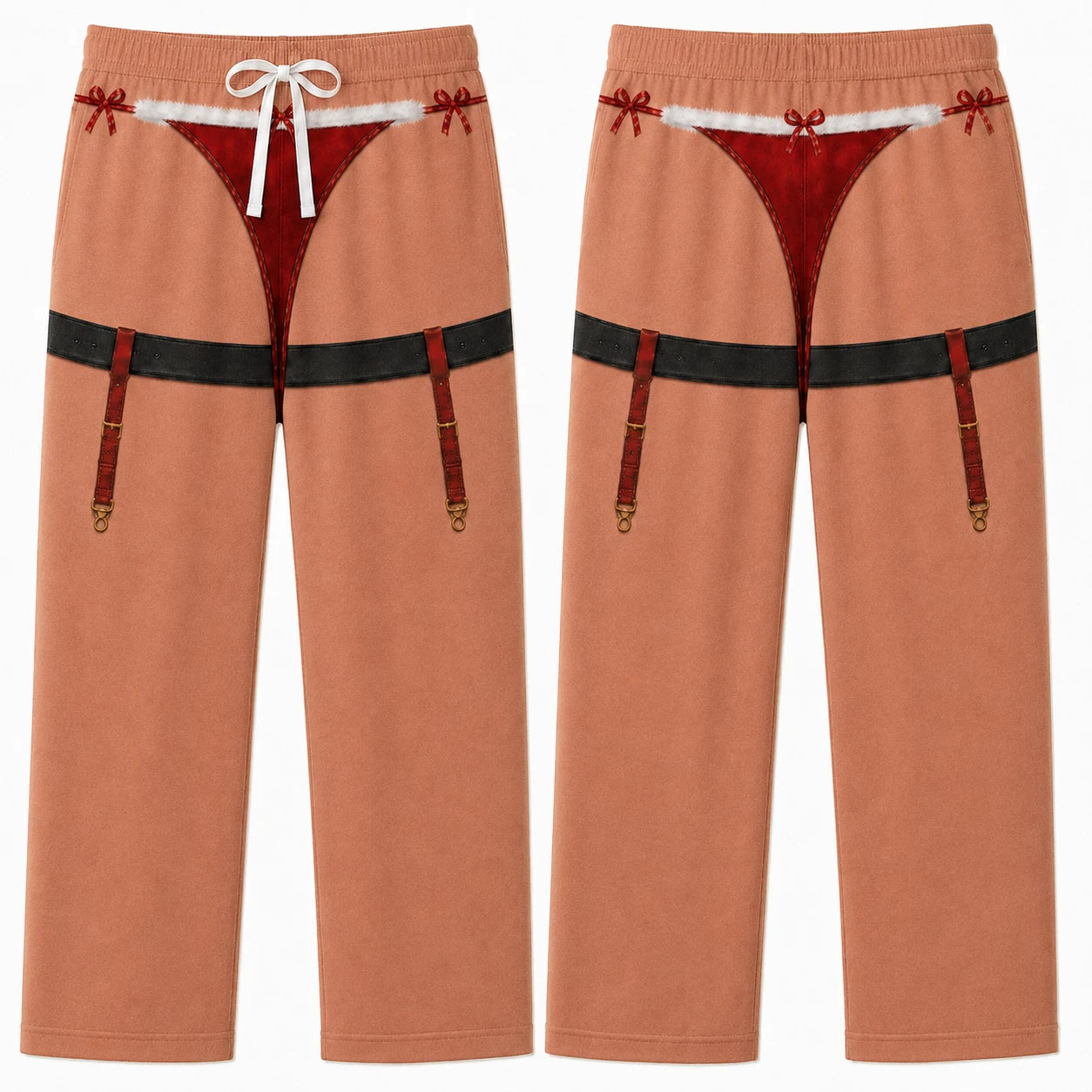Naughty Christmas sweater pajama pants for women