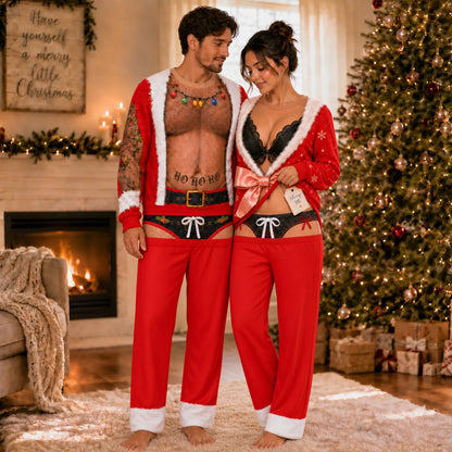 Naughty Couples Ugly Christmas Sweaters - His & Her Set
