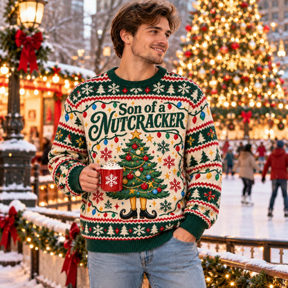 Son of a Nutcracker knit ugly Christmas sweater - worn