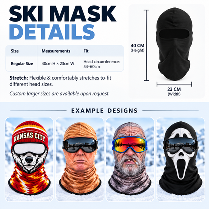 Funny Mr and Mrs Green Monster Ski Mask, Couple Winter Balaclava, Holiday Character Face Cover, Skiing Snowboard Gift