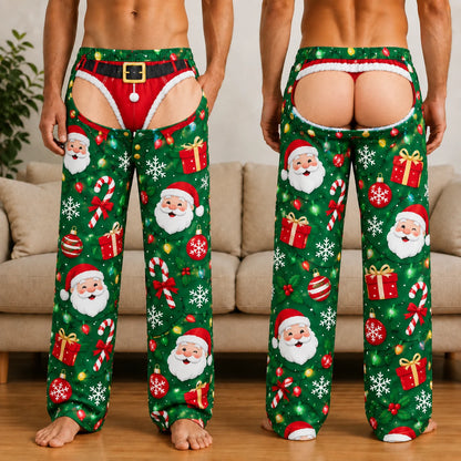 Group wearing matching family Christmas pajama pants