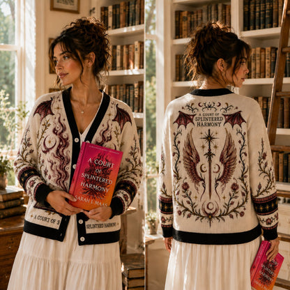 ACOTAR cardigan A Court of Splintered Harmony Illyrian wings cream knit - view 1