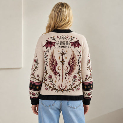 ACOTAR cardigan A Court of Splintered Harmony Illyrian wings cream knit - view 5