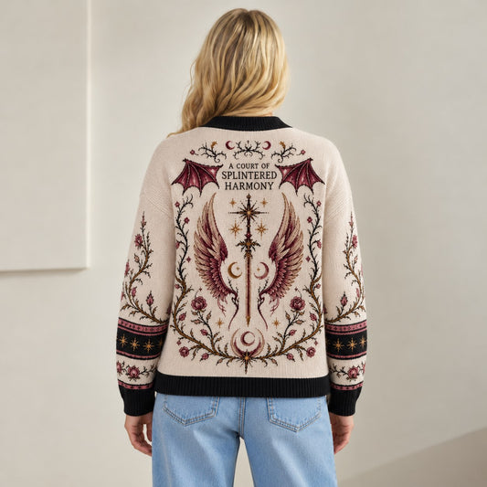 ACOTAR cardigan A Court of Splintered Harmony Illyrian wings cream knit - view 5
