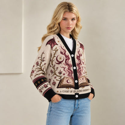 ACOTAR cardigan A Court of Splintered Harmony Illyrian wings cream knit - view 6