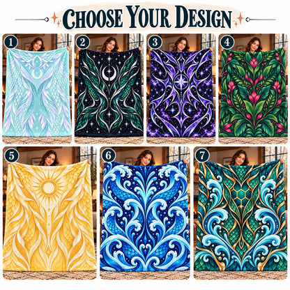 Wings of Fire Fleece Blanket - Dragon Scale Tribe Designs in 7 Styles Throw - choose your design