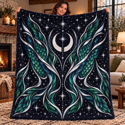 Wings of Fire Fleece Blanket - IceWing NightWing RainWing SandWing SeaWing Throw - NightWing Midnight