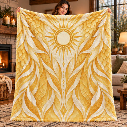Wings of Fire Fleece Blanket - IceWing NightWing RainWing SandWing SeaWing Throw - SandWing