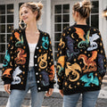 Dragon Tribes Cardigan - All Seven Dragon on Starry Night Knit Sweater, Dragon Dragon Gift