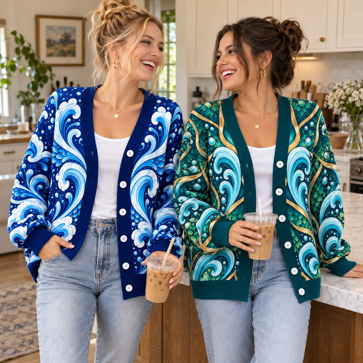 Wings of Fire Cardigan - Dragon Scale Tribe Designs in 7 Styles Knit Sweater - pair view 2