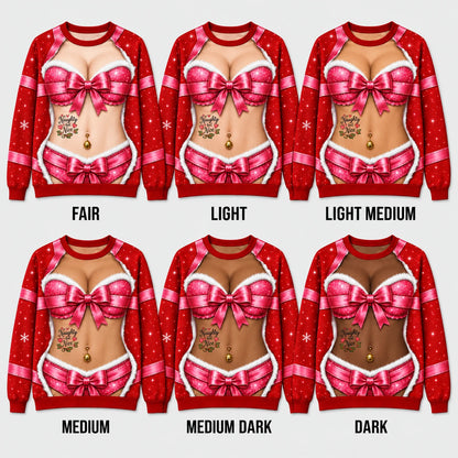 Womens naughty Christmas sweater Her side